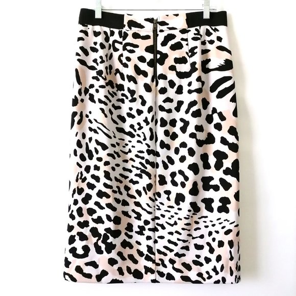 Worthington Womens White Black Cheetah Print Straight & Pencil Skirt Size 12 - Picture 4 of 6